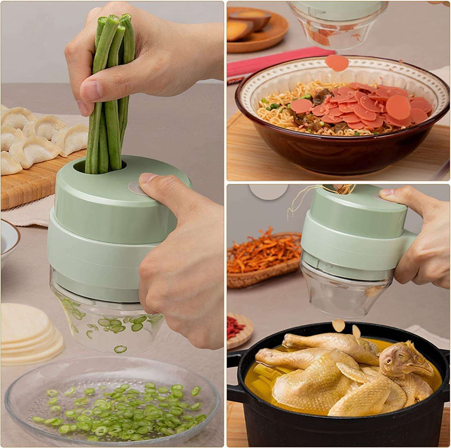 4 in 1 Handheld Electric Vegetable Cutter & Chopper